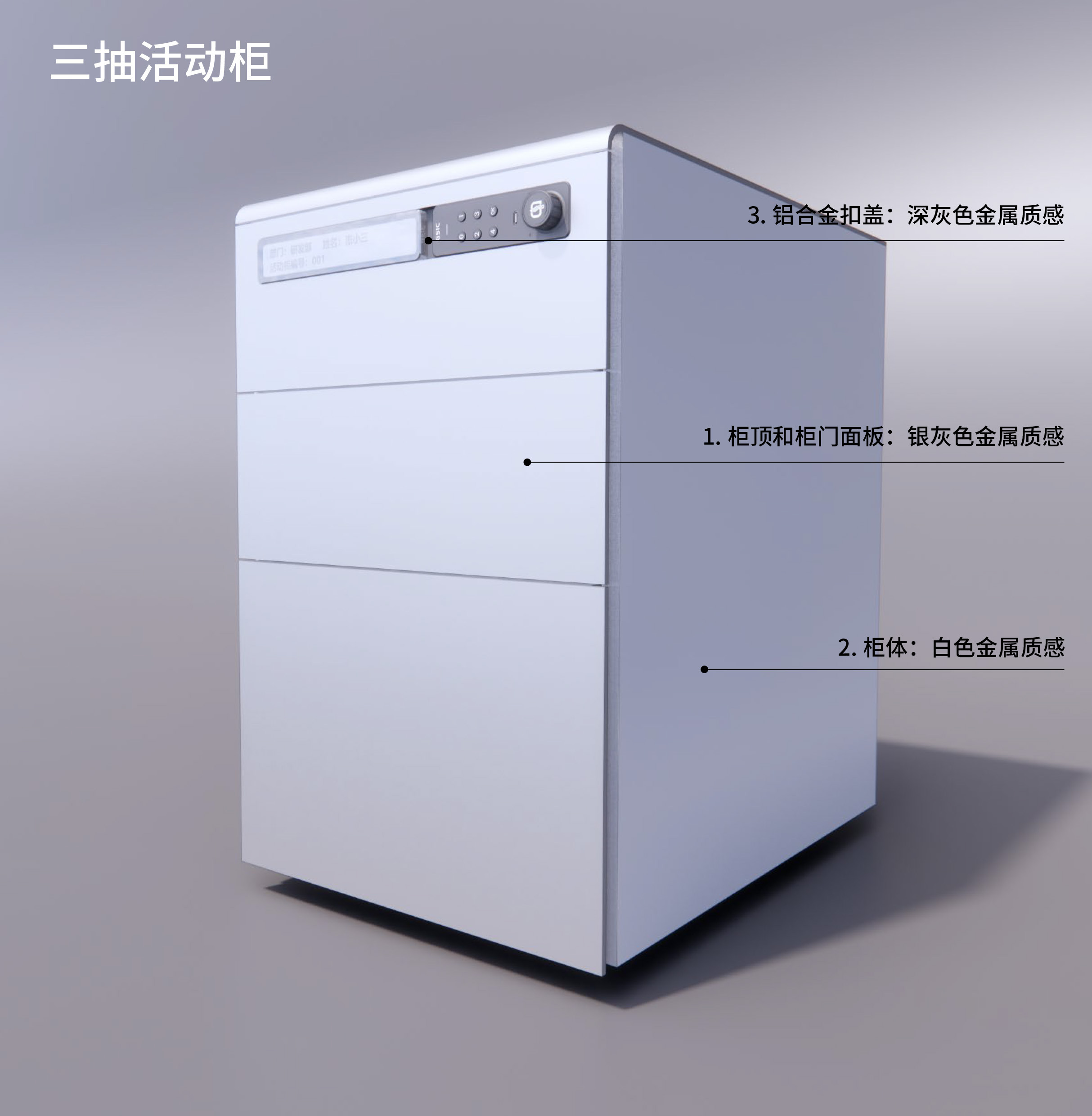 三抽活动柜(图1)